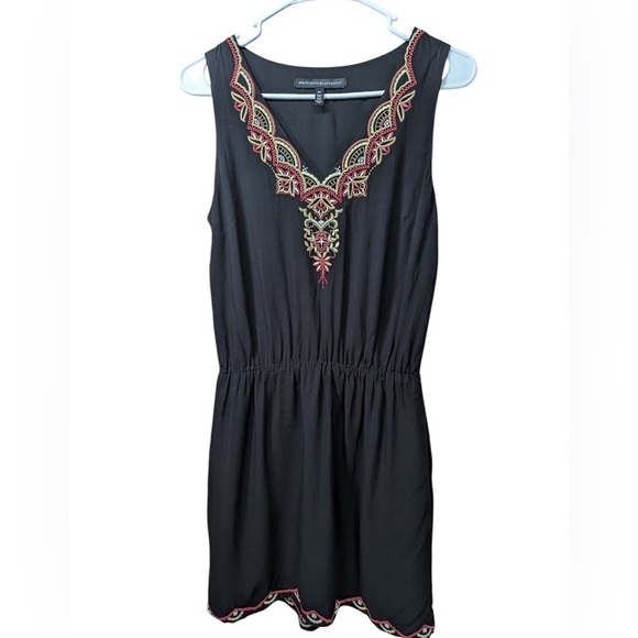 WHBM Floral‎ Embroidered  black Boho summer Dress size SP - Picture 3 of 9